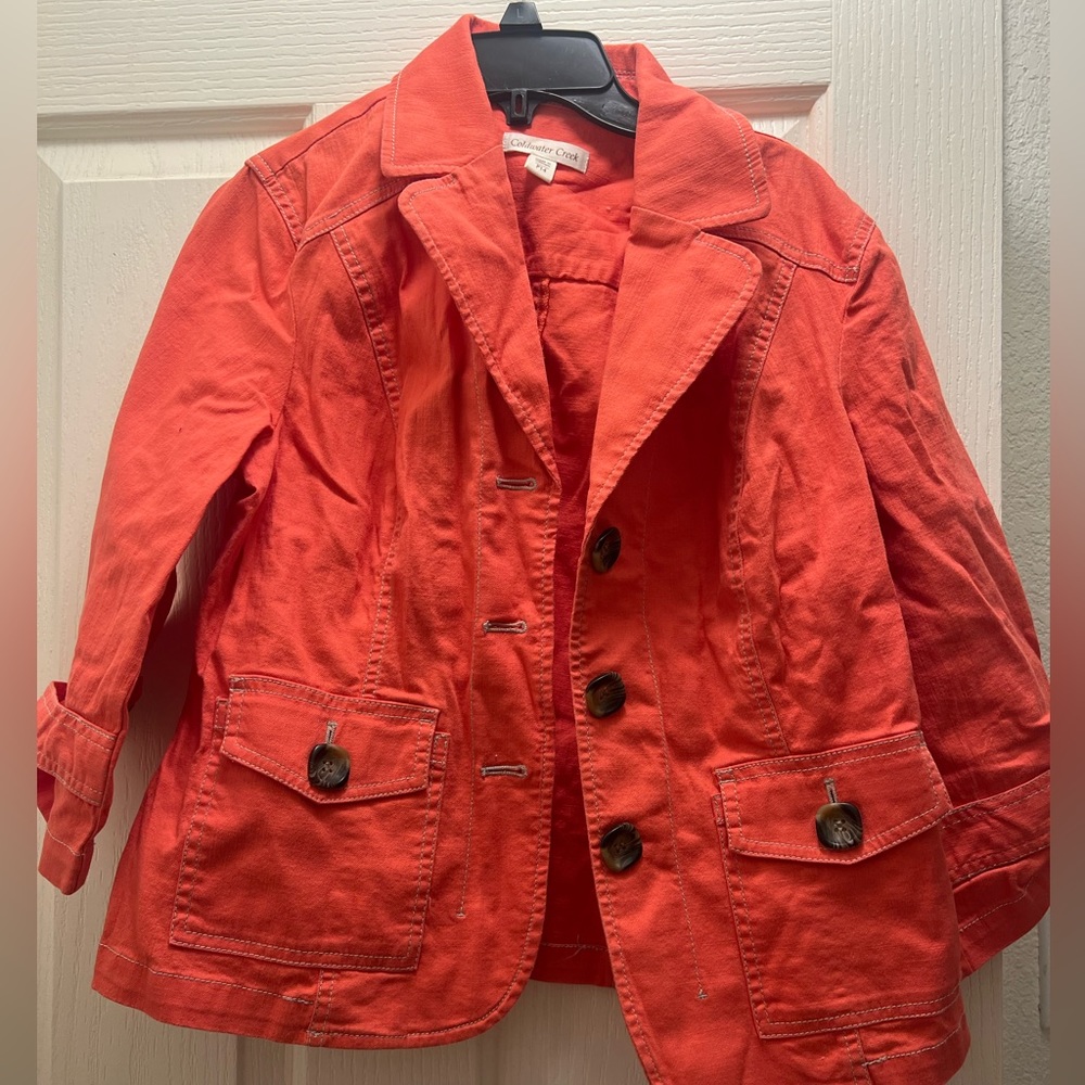 Womens Coldwater Creek coral petite jacket